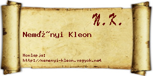 Neményi Kleon névjegykártya